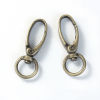Picture of Zinc Based Alloy Keychain & Keyring Oval Antique Bronze 44mm x 17mm, 5 PCs