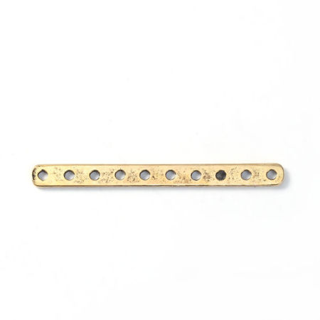 Zinc Based Alloy Connectors Rectangle Gold Tone Antique Gold 56mm x 5mm, 10 PCs