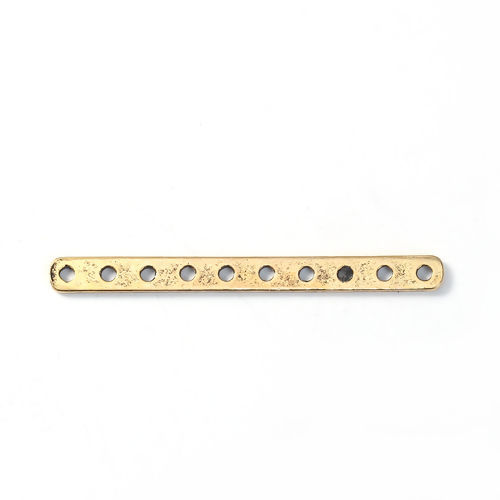 Image de Connecteurs de Bijoux en Alliage de Zinc Rectangle Or Vieilli 56mm x 5mm, 10 Pcs