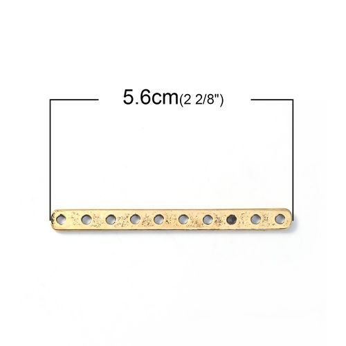 Imagen de Zamak Conectores Rectángulo Oro antiguo 56mm x 5mm, 10 Unidades