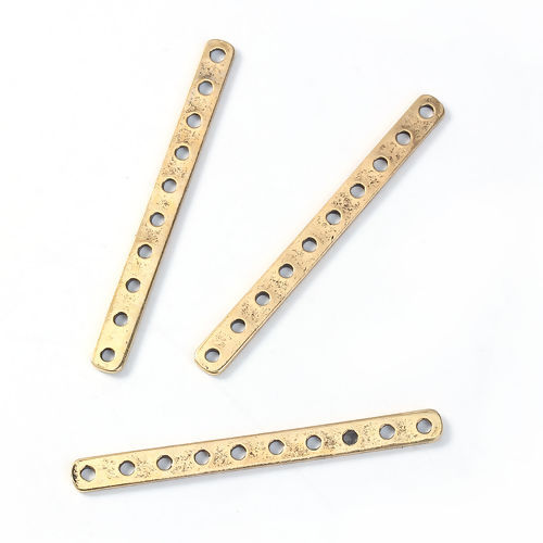 Imagen de Zamak Conectores Rectángulo Oro antiguo 56mm x 5mm, 10 Unidades