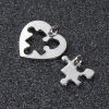Picture of Zinc Based Alloy Puzzle Connectors Silver Tone Message " You are my missing piece " 27mm x 20mm, 5 PCs