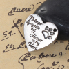 Image de Breloque Mémorial d'Animaux Domestiques en Alliage de Zinc Cœur Argent Vieilli Gravé Caractère 25mm x 25mm, 5 Pcs