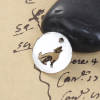 Picture of Zinc Based Alloy Charms Round Silver Tone Wolf Hollow 20mm( 6/8") Dia, 5 PCs