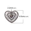Picture of Iron Based Alloy Pendants Heart Antique Copper Filigree 65mm(2 4/8") x 59mm(2 3/8"), 20 PCs
