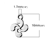 Picture of 100 PCs Zinc Based Alloy Charms Antique Silver Color Windmill 16mm x 13mm