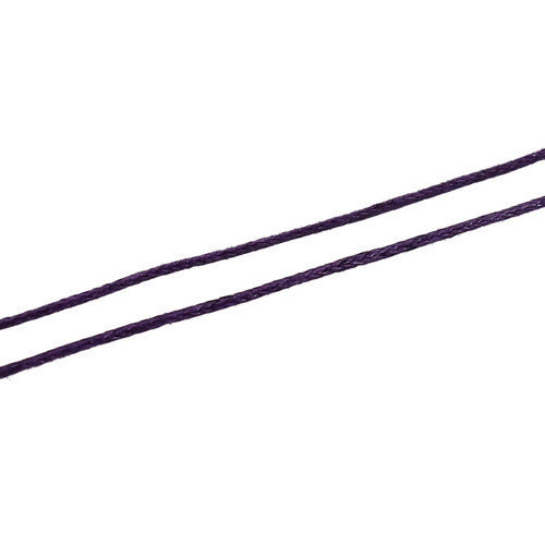 綿 コットン ジュエリー ワックスロープ コード  紫 1mm、 1 巻 (約 70 メートル/巻) の画像