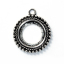 Immagine di Lega di Zinco Charm Ciondoli Tondo Argento Antico Striscia Basi per Cabochon (Adatto 20mm) 35mm x 30mm, 10 Pz