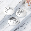 Picture of Zinc Based Alloy Charms Round Disc Antique Silver Color Bear Paw Print 28mm(1 1/8") x 24mm(1"), 5 PCs