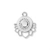 Picture of Zinc Based Alloy Pendants Lotus Flower Silver Tone Round Hollow 32mm(1 2/8") x 27mm(1 1/8"), 5 PCs