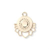 Picture of Zinc Based Alloy Pendants Lotus Flower Gold Plated Round 32mm(1 2/8") x 27mm(1 1/8"), 5 PCs
