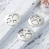 Picture of Zinc Based Alloy Charms Round Disc Antique Silver Color Bear Paw Print 25mm(1") Dia, 5 PCs