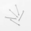 Picture of 304 Stainless Steel Connectors Rectangle Silver Tone 26mm(1") x 3mm( 1/8"), 5 PCs