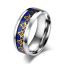 Picture of Titanium Steel Unadjustable Rings Silver Tone Blue Masonic signs 18.3mm(US Size 8.25), 1 Piece