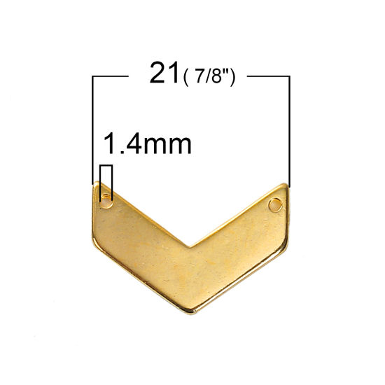 Picture of Zinc Based Alloy Chevron Connectors V-shaped Gold Plated 21mm x 14mm, 10 PCs
