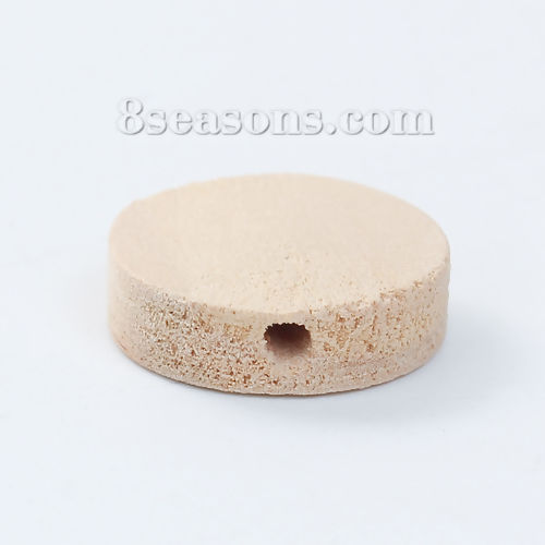 Picture of Natural Hinoki Wood Spacer Beads Flat Round About 15mm Dia, Hole: Approx 2.2mm, 50 PCs