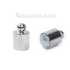 Picture of Magnetic Hematite Magnetic Clasps Cylinder Silver Tone 20mm x 6mm, 2 Sets(2 PCs/Set)