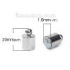 Picture of Magnetic Hematite Magnetic Clasps Cylinder Silver Tone 20mm x 6mm, 2 Sets(2 PCs/Set)