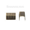 Picture of Iron Based Alloy Cord End Caps Rectangle Antique Bronze Stripe (Fits 4mm Cord) 8mm x 5mm, 200 PCs