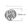 Picture of Zinc Based Alloy Boho Chic Pendants Lizard Antique Silver Color Round Disc Clear Rhinestone 35mm(1 3/8") Dia, 3 PCs
