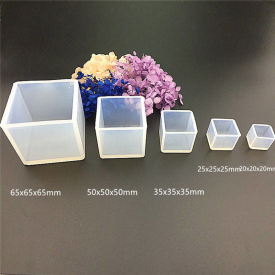 Picture of Silicone Resin Mold For Jewelry Making Square White 4.1cm(1 5/8") x 4.1cm(1 5/8"), 1 Piece