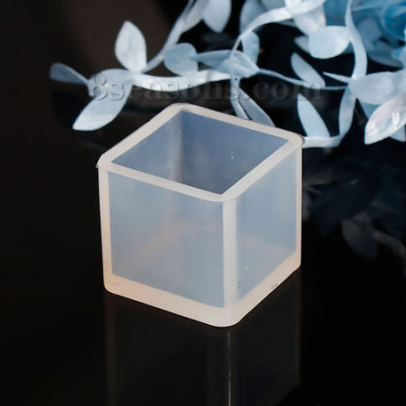 Picture of Silicone Resin Mold For Jewelry Making Square White 31mm(1 2/8") x 31mm(1 2/8"), 1 Piece