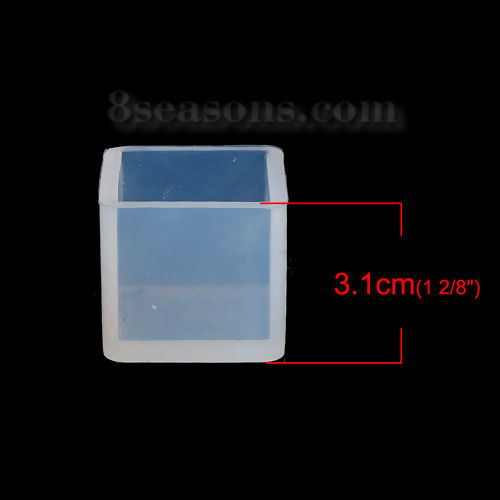 Picture of Silicone Resin Mold For Jewelry Making Square White 31mm(1 2/8") x 31mm(1 2/8"), 1 Piece