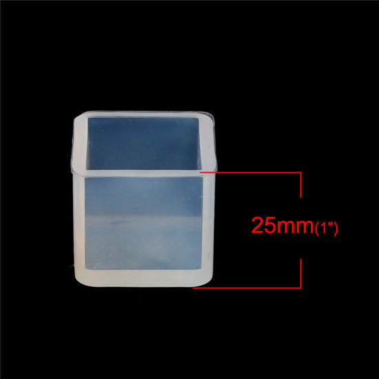 Picture of Silicone Resin Mold For Jewelry Making Square White 31mm(1 2/8") x 31mm(1 2/8"), 1 Piece