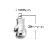 Picture of Zinc Based Alloy Sport Fitness Charms Glove Silver Tone Black Enamel 29mm x 15mm, 2 PCs