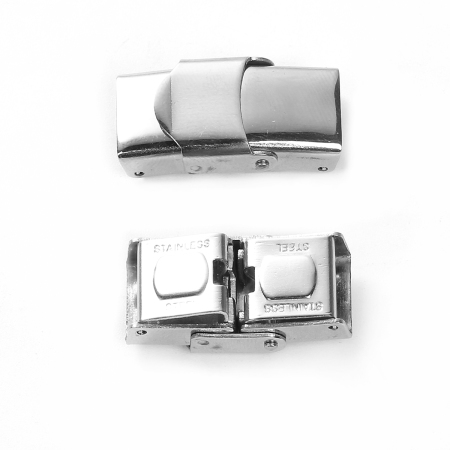 Acero Inoxidable Cuerda Cierres Para Pulsera Collar Joyería Tono de Plata (Ajusta 10mm x 6mm Cuerda) 25mm x 14mm, 3 Unidades