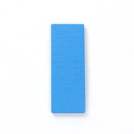 Picture of Three-ply board Embellishments Scrapbooking Rectangle Blue 52mm(2") x 19mm( 6/8"), 30 PCs