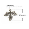 Picture of Iron Based Alloy Charms Leaf Antique Bronze Filigree Hollow 26mm(1") x 23mm( 7/8"), 100 PCs