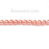 Picture of Glass Beads Round Orange Pink Imitation Pearl About 5mm - 4mm Dia, Hole: Approx 0.7mm, 84.5cm long, 3 Strands (Approx 229 PCs/Strand)