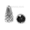Picture of Zinc Based Alloy Beads Caps Cone Antique Silver Color Feather (Fit Beads Size: 12mm Dia.) 29mm x 18mm, 2 PCs