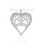Imagen de Latón Colgantes Corazón Tono de Plata Pata y pezuñas de oso Hueco 31mm x 26mm, 2 Unidades