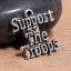 亜鉛合金 チャーム 不規則 銀古美 " Support The Troops" 21mmx 20mm、 10 個 の画像