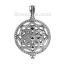 Image de Pendentif Médaillon Huile Essentielle Diffuseur Supports à Cabochons Laiton Rond Argent Vieilli Cabochon Rapportable Fleurs Creuses Taille à Incruster: 29mm(Pouvoir Ouvrir) 52mm x 35mm, 1 Pièce