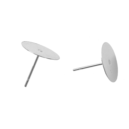 Picture of 304 Stainless Steel Ear Post Stud Earrings Round Gold Plated (Fits 8mm Dia.) 8mm( 3/8