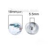 Picture of 18mm Zinc Based Alloy & Glass Snap Button Buttons Fit Snap Button Bracelets Round At Random Mixed , Knob Size: 5.5mm( 2/8"), 5 PCs