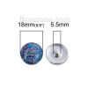 Picture of 18mm Zinc Based Alloy & Glass Snap Button Buttons Fit Snap Button Bracelets Round At Random Mixed Carved , Knob Size: 5.5mm( 2/8"), 5 PCs