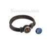 Picture of 18mm Zinc Based Alloy & Glass Snap Button Buttons Fit Snap Button Bracelets Round At Random Mixed Carved , Knob Size: 5.5mm( 2/8"), 5 PCs