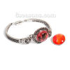 Picture of Snap Button Bangles Bracelets Fit 18mm/20mm Snap Buttons Antique Silver Color Owl Animal Round 21cm(8 2/8") long, Hole Size: 6mm( 2/8"), 1 Piece