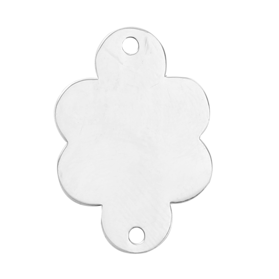Picture of Stainless Steel Connectors Cloud Silver Tone 22mm( 7/8") x 15mm( 5/8"), 2 PCs