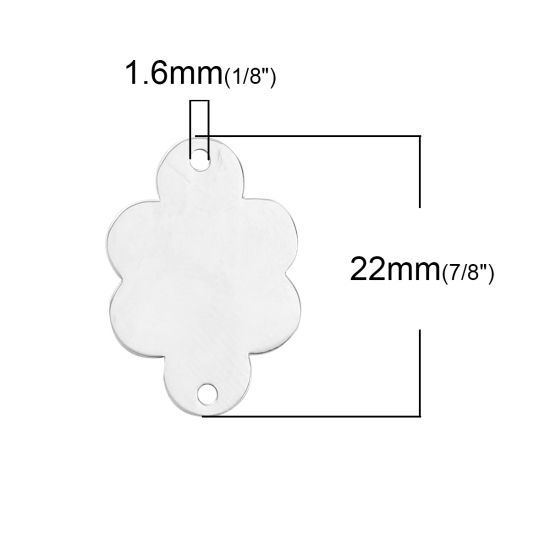 Picture of Stainless Steel Connectors Cloud Silver Tone 22mm( 7/8") x 15mm( 5/8"), 2 PCs