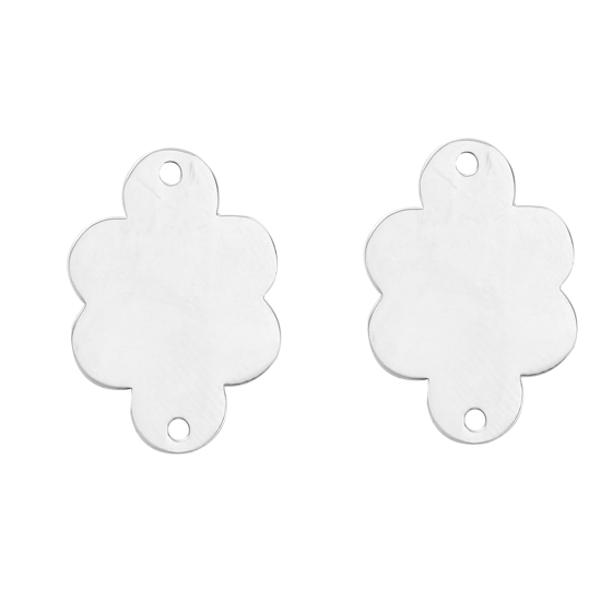 Picture of Stainless Steel Connectors Cloud Silver Tone 22mm( 7/8") x 15mm( 5/8"), 2 PCs