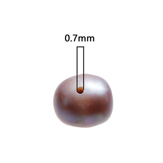 Изображение Бусины Пресноводный Культивированный Жемчуг Круглые, Лиловый Около 8мм - 7мм Отверстие：Около 0.7мм 10 ШТ