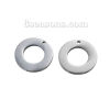 Picture of 304 Stainless Steel Charms Circle Ring Silver Tone 22mm( 7/8") Dia, 2 PCs