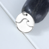 Picture of Zinc Based Alloy Charms Wave Antique Silver Color Round Disc 29mm(1 1/8") x 25mm(1"), 5 PCs