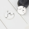 Picture of Zinc Based Alloy Charms Wave Antique Silver Color Round Disc 29mm(1 1/8") x 25mm(1"), 5 PCs