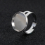 Picture of Brass Adjustable Rings Round Silver Plated Cabochon Settings (Fits 16mm Dia.) 17.5mm( 6/8")(US size 7), 5 PCs